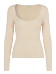 Solia Knit V-Neck Beige Second Female