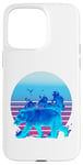 Coque pour iPhone 15 Pro Max Ours feu flamme force bleu pouvoirs mystique désert