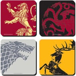 NEW SET OF FOUR COASTERS GAME OF THRONES STARK LANNISTER TARGARYEN SIGIL BOXED