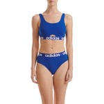 adidas Women's Comfort Cotton Bikini Underwear Panty-2 Pack Thong, Htrgry-boldblue, S