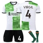 23/24 Ny säsong Borta Liverpool F.C. VIRGIL Nr 4 Barn Jersey-paket Barn-24