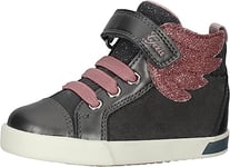 Geox Boy's B Kilwi Girl A Sneaker, Dk Grey Lt Rose, 7.5 UK Child