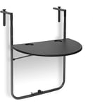 Table De Balcon Pliante Pliable 3 Niveaux Réglable Noir Helloshop26 13_0002691