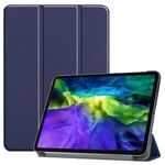 Etui Nouvel Apple Ipad Pro 11 M1 2021 4g/Lte / 5g Smartcover Pliable Bleu Navy Avec Stand - Housse Coque De Protection New Ipad Pro 5 11 Pouces 2021 - Accessoires Tablette Pochette Xeptio : Exceptional Smart Case !