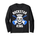 Rockstar King Skull Crown Crossed Guitars Long Sleeve T-Shirt