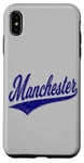 Coque pour iPhone XS Max Manchester City England Varsity SCRIPT Maillot de sport classique