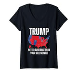 Womens Funny Trump Better Coverage Than Your Cell Service Trump V-Neck T-Shirt