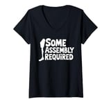 Womens Some Assembly Required Funny Leg Amputee Humor V-Neck T-Shirt