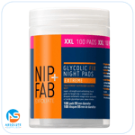 Nip+Fab Glycolic Acid Night Face Pads with Salicylic & Hyaluronic Acid,Exfoliate