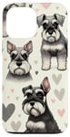 iPhone 13 Pro Max Beautiful Dogs Pattern Miniature Schnauzer Dog Case