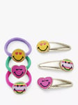 Small Stuff Kids' SMILEYWORLD®️ Hair Clips & Hair Band Set, Pink/Multi