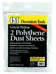 2 Large Polythene Dust Sheets General Purpose Tools DIY Decorating Protect Paint