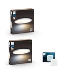 Philips Hue - 2x Aurelle Round Ceiling Lamp + Hue Bridge - Bundle