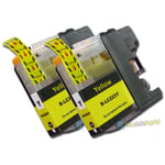 2 LC223 Yellow Ink Cartridge For Brother MFCJ4620DW MFCJ4625DW MFCJ480DW non-OEM