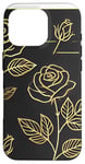 Coque pour iPhone 16 Pro Rose florale botanique, style minimaliste