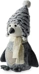 Blue Canyon Snowy Penguin Doorstop|sand stuffed doorstopper|Grey