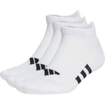 adidas Performance Cushioned 3 Pack Low Socks White Arch Support Gym Low Cut