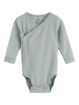 Lindex Baby Basic Wrap Bodysuit, Light Dusty Green