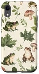 Coque pour iPhone XR Vert classique Paisley mignon Cottagecore Grenouille et champignon