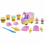 Play-Doh Peppa's Ice Cream Playset with Ice Cream Van, Peppa and George Figures, and 5 Pots