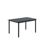 Muuto - Linear Steel Table 140cm Black - Utendørs spisebord - Thomas Bentzen - Svart - Metall