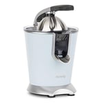 H.Koenig Presse Agrumes Electrique Levier Professionnel INOX Bleu Pastel AGR86 sans BPA, Rapide, Automatique, Silencieux, Puissant, Bec Anti-Gouttes, 160W