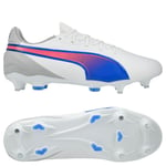 PUMA King Match SG Formula - Vit/Blå/Flat Light Gray - Soft Ground (SG), storlek 44