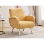 Vente-unique Fauteuil en tissu jaune moutarde MAZARONE