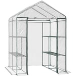 Walk In Greenhouse Garden Clear PVC Frame Shelves Reinforced Plant