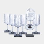 Silwy Magnetiska vinglas i plast Magnetic Plastic Glass Wine, transparent, 30 cl, 6-pack + magnetiska glasunderlägg