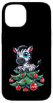 Coque pour iPhone 14 Joli arbre de Noël zèbre Père Noël dessin animé