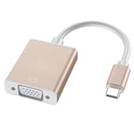 USB C to VGA Adapter, Thunderbolt 3 to VGA Adapter Compatible with MacBook Pro 2020/2019/2018/2017, MacBook Air 5/4/iPad Pro 2018, ChromeBook, Samsung Galaxy S10/S9/S8, Huawei Mate Book, More (Gold)