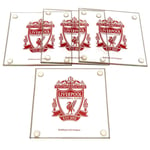 Liverpool FC 4 Pack Glass Coaster Set Fan Merchandise Christmas Birthday Gift