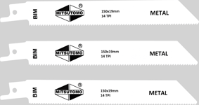 Mitsutomo Tigersågblad metall 150 mm 3-pack