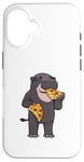 Coque pour iPhone 16 Hippopotame pygmée mangeur de pizza Animaux sauvages