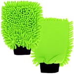 Dellwing - Gant de Lavage Auto en Microfibre « Vert Rasta », 5 pièces – Gant de Lavage Double Face Haut de Gamme pour Le Lavage et l’Entretien de la Voiture – Entretien du véhicule