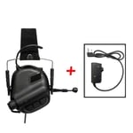 EARMOR-Cache-oreilles de prise de vue électronique,M32,casque anti-bruit,adaptateur DulPTT - Type Black With PPT