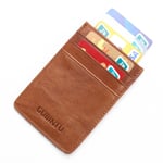 GUBINTU Universal anti-stöld plånbok i äkta läder - brun