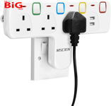 Plug  Extension  with  Usb , Wall  Socket  3  Way  Plug  Adaptor  with  Individu