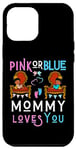 Coque pour iPhone 12 Pro Max Rose ou bleu Mommy Loves You sexe révéler maman fête prénatale