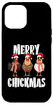 Coque pour iPhone 12 Pro Max Merry Chickmas Chapeau de Père Noël lumineux Motif poule