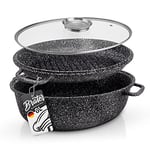 Cocotte ovale Cocotte Sauteuse Couvercle Casseroles 3 pièces 38 cm 8.0L Marmite, barbecue, couvercle en verre frico fr de 1240