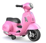 TURBO CHALLENGE - Vespa GTS - Porteur Elèctrique - 119153 - Scooter - Rose - Prêt à Rouler - 25Kg Max - Plastique - Batteries Rechargeables - À partir de 18 Mois