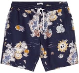 Knowledge Cotton Apparel Men's Boardwalk Shorts With Elastic Waist Night Sky, L