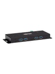 Eaton series 7-Port Industrial-Grade USB 3.1 Gen 2 Hub - 10 Gbps 4 USB-A & 3 USB-C 15 kV ESD Immunity Metal Housing TAA USB hub - 7 ports - Sort