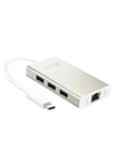 j5create JCH471 - network adapter - USB-C - Gigabit Ethernet x 1 + USB 3.0 x 3