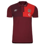 Umbro Mens England Rugby CVC Polo Shirt 2023 2024 Adults Top Red/Scarlet S