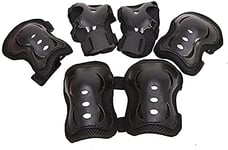 FakeFace Kids 6PCS Safety Protective Gear Knee Elbow Wrist Pads Set Adjustable Wrist Guards Skate Roller Cycling Riding Knee Braces Elbow Guards Wrist Support Protector Kneepad for Outdoor Sports