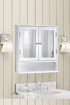 Wall Mount Rectangular Mirror Cabinet Bathroom Organizer