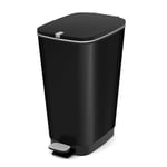 CURVER Waste bin, Metallic Black, 45 L